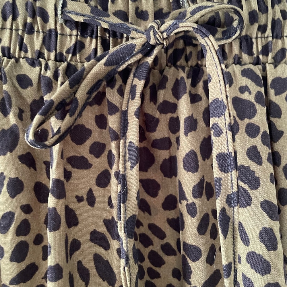 Leopard Print Drawstring maxi skirt